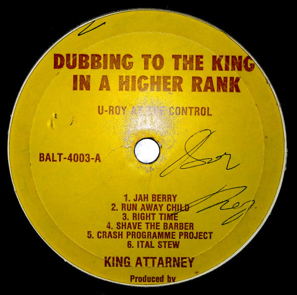 U-Roy : Dubbing To The King In A Higher Rank (LP)