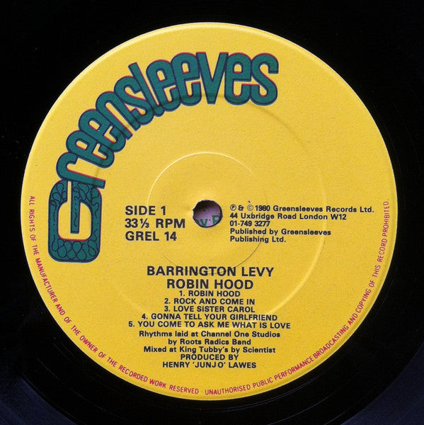 Barrington Levy : Robin Hood (LP, Album)