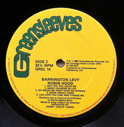 Barrington Levy : Robin Hood (LP, Album)