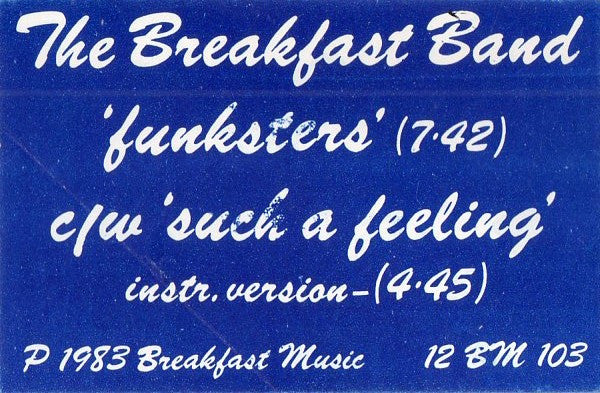 The Breakfast Band : Funksters (12", W/Lbl)