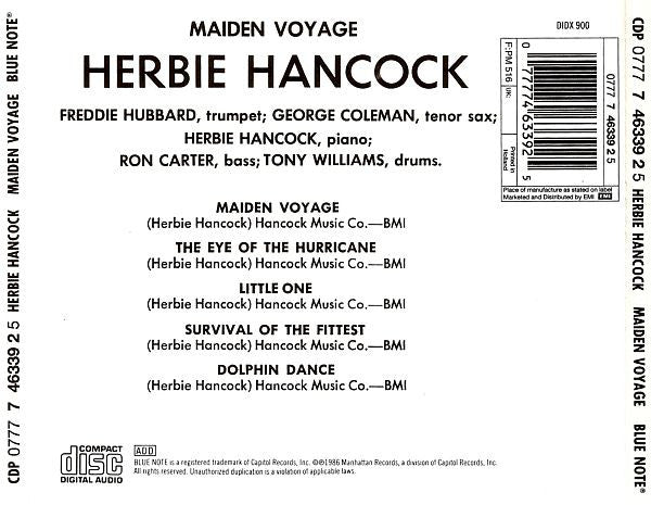 Herbie Hancock : Maiden Voyage (CD, Album, RE)