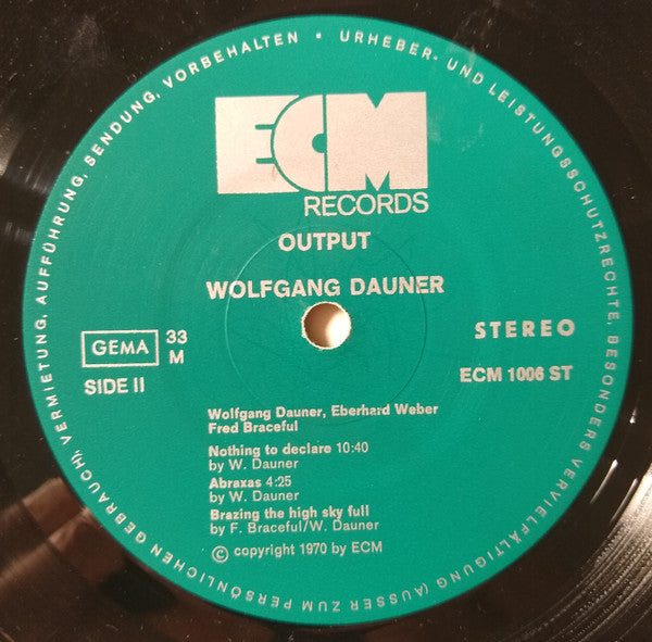 Wolfgang Dauner : Output (LP, Album)