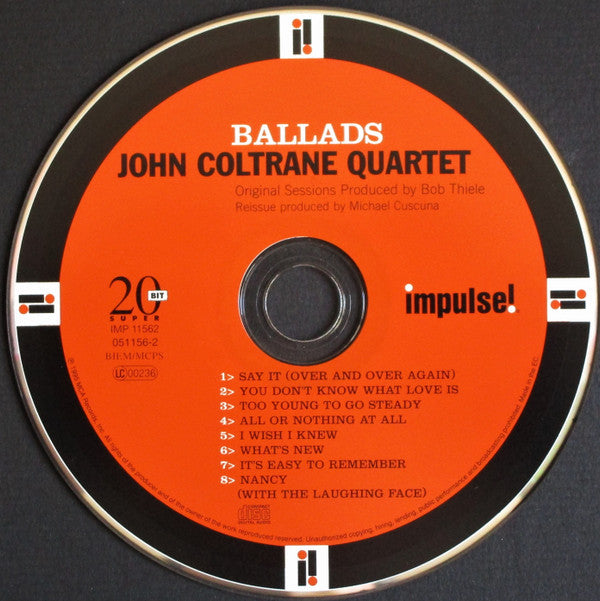 John Coltrane Quartet* With McCoy Tyner, Jimmy Garrison & Elvin Jones : Ballads (CD, Album, RE, RM, Dig)