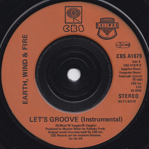 Earth, Wind & Fire : Let's Groove (7", Single, Inj)