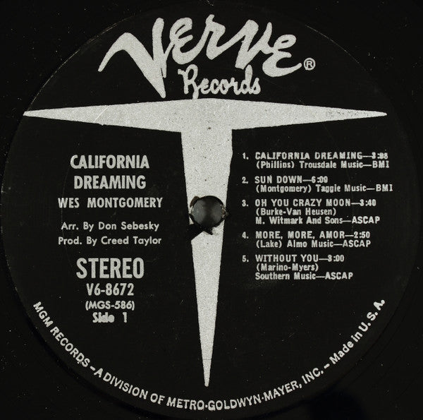 Wes Montgomery : California Dreaming (LP, Album)