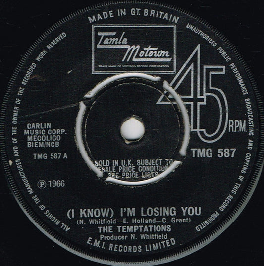 The Temptations : (I Know) I'm Losing You (7", Single, Pus)