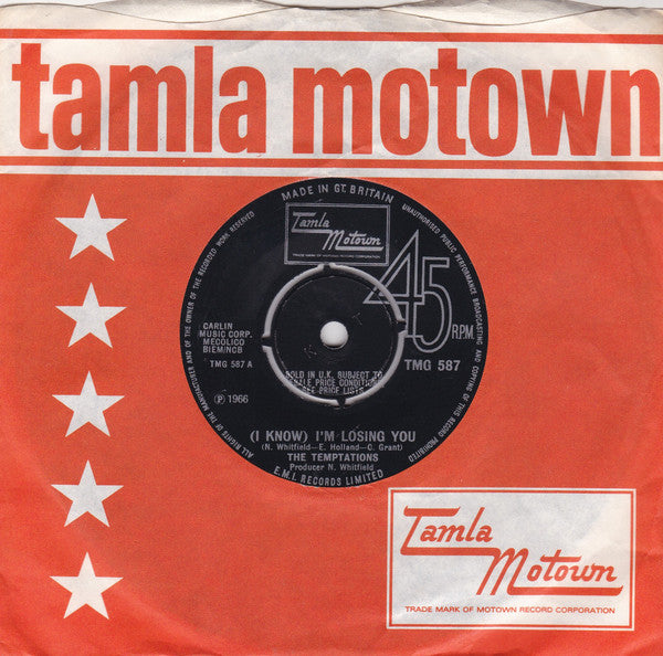 The Temptations : (I Know) I'm Losing You (7", Single, Pus)