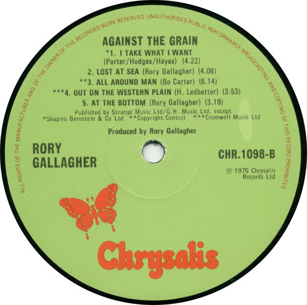 Rory Gallagher : Against The Grain (LP, Album)