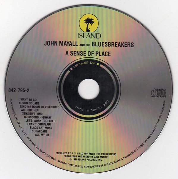 John Mayall Featuring The Bluesbreakers* : A Sense Of Place (CD, Album)