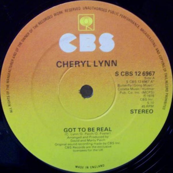 Cheryl Lynn : Got To Be Real (12", Ltd)