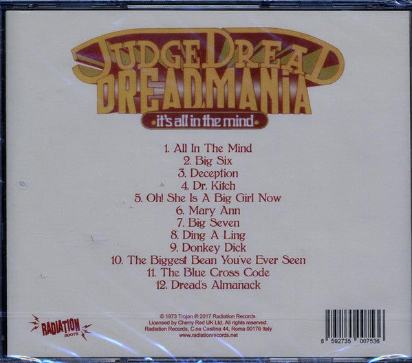 Judge Dread : Dreadmania - It's All In The Mind (CD, Album)