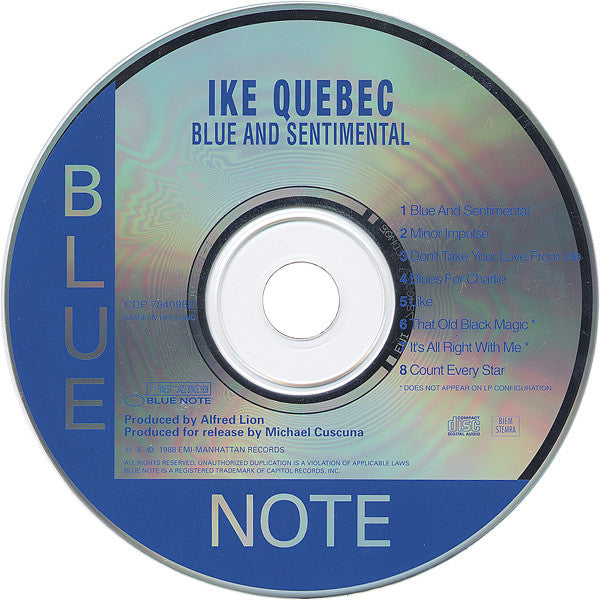 Ike Quebec : Blue & Sentimental (CD, Album)