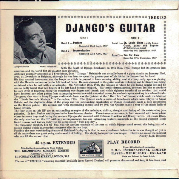 Django Reinhardt : Django's Guitar (7", EP)