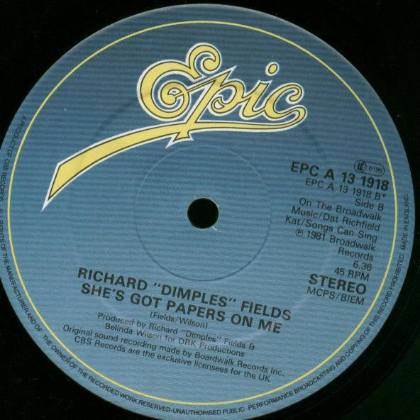 Richard 'Dimples' Fields : I've Got To Learn To Say No! (12", Single, Pic)