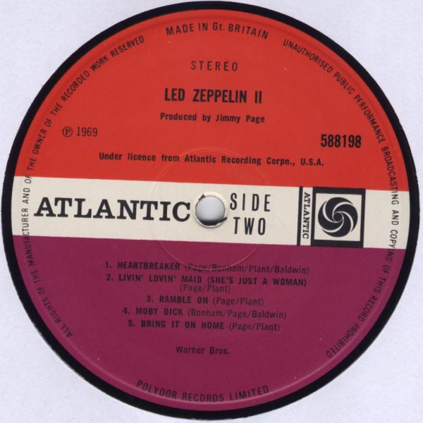 Led Zeppelin : Led Zeppelin II (LP, Album, RP, Kil)