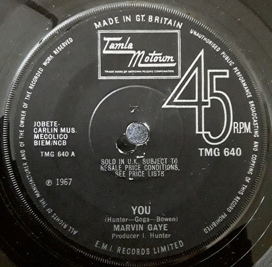 Marvin Gaye : You (7", Single, Sol)