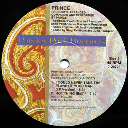 Prince : I Could Never Take The Place Of Your Man (12", Maxi, SRC)