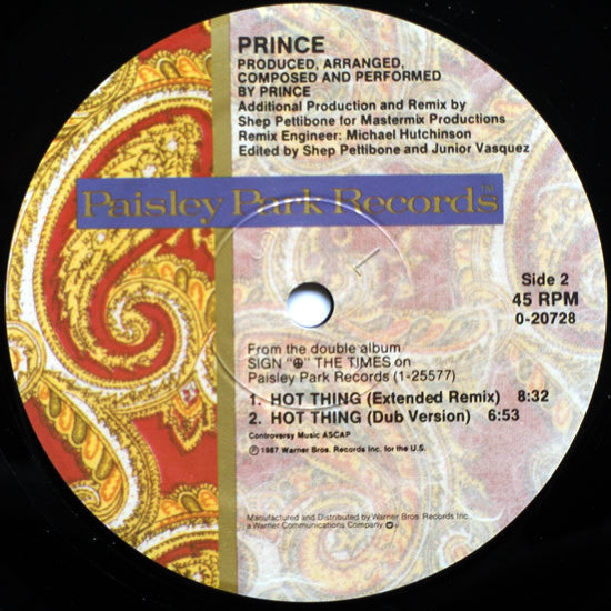 Prince : I Could Never Take The Place Of Your Man (12", Maxi, SRC)