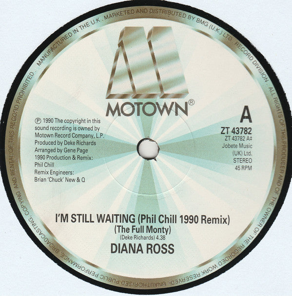 Diana Ross : I'm Still Waiting (Phil Chill 1990 Remix) (12", Single)