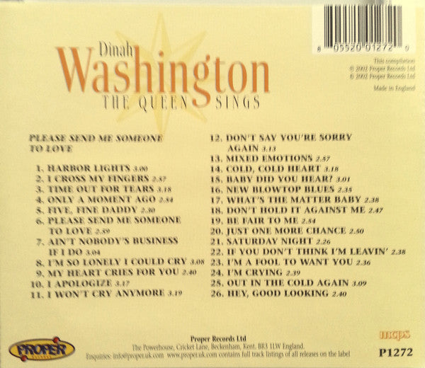 Dinah Washington : Please Send Me Someone to Love (The Queen Sings) (CD, Comp)