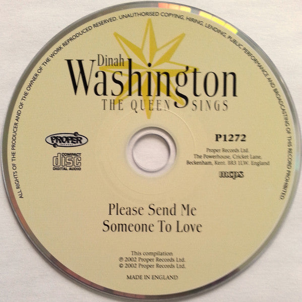 Dinah Washington : Please Send Me Someone to Love (The Queen Sings) (CD, Comp)