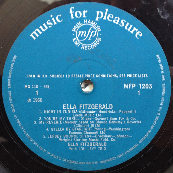 Ella Fitzgerald with Lou Levy Trio : Ella Fitzgerald (LP, Mono)