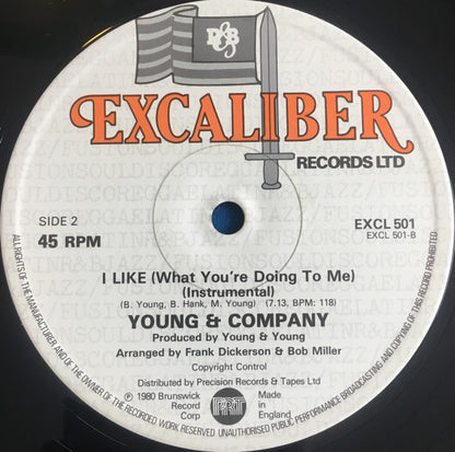 Young & Company : I Like (What You're Doing To Me) (12", Single, PRT)