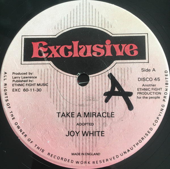 Joy White : Take A Miracle (12", Single)