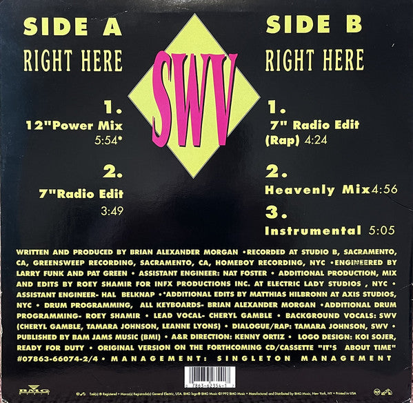 SWV : Right Here (12", Single)