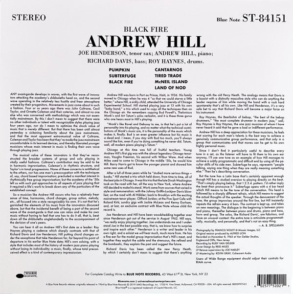 Andrew Hill : Black Fire (LP, Album, RE, 180)