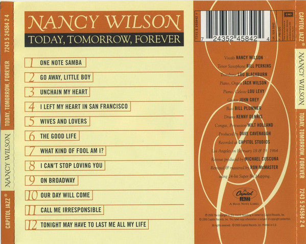 Nancy Wilson : Today, Tomorrow, Forever (CD, Album)