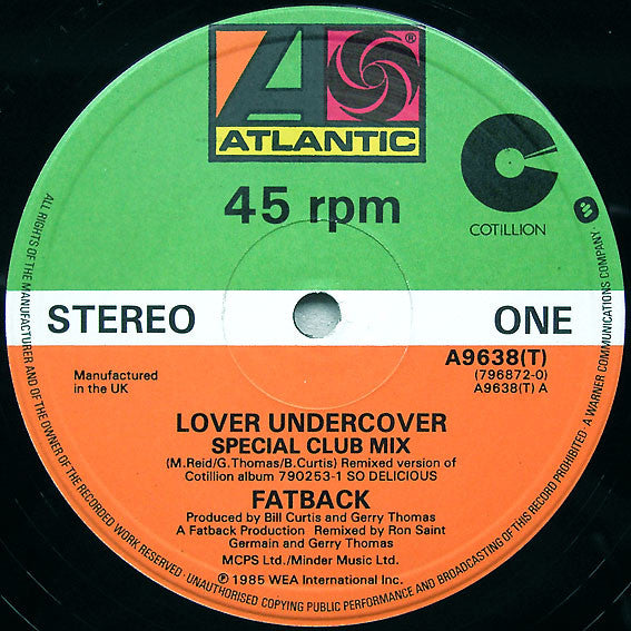 The Fatback Band : Lover Undercover (12")