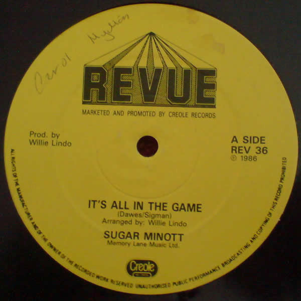 Sugar Minott : It's All In The Game (12", Single)