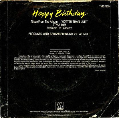 Stevie Wonder : Happy Birthday (7", Single, Kno)