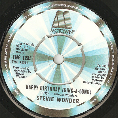 Stevie Wonder : Happy Birthday (7", Single, Kno)