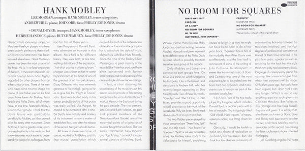 Hank Mobley : No Room For Squares (CD, Album, RE, RM)