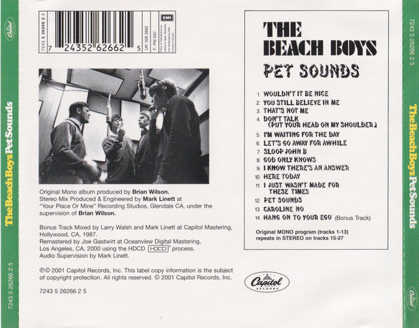 The Beach Boys : Pet Sounds (HDCD, Album, Mono, RM)