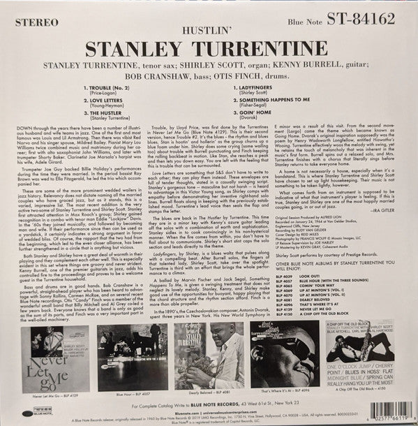 Stanley Turrentine : Hustlin' (LP, Album, RE, 180)