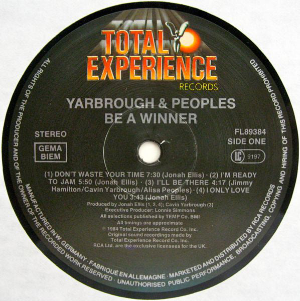 Yarbrough & Peoples : Be A Winner (LP, Album)