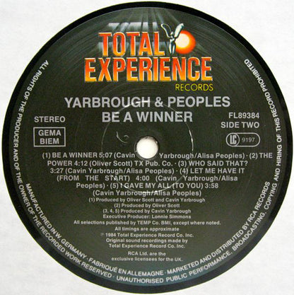 Yarbrough & Peoples : Be A Winner (LP, Album)