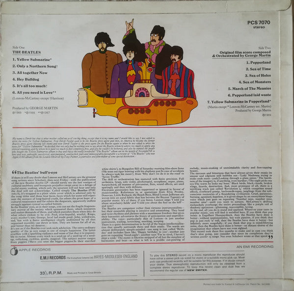 The Beatles : Yellow Submarine (LP, Album)