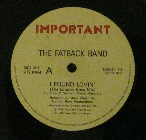 The Fatback Band : I Found Lovin' (London Boys Mix) (12")