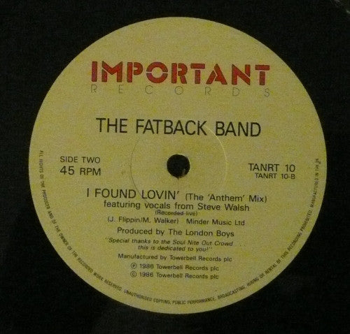 The Fatback Band : I Found Lovin' (London Boys Mix) (12")