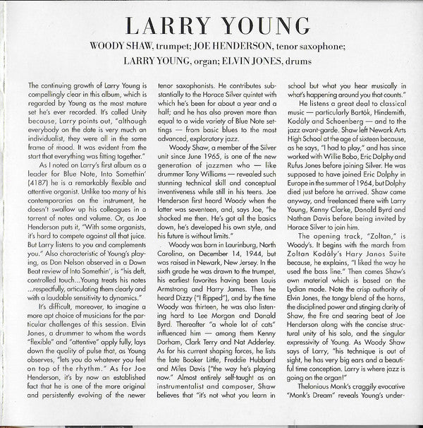 Larry Young : Unity (CD, Album, RE, RM)