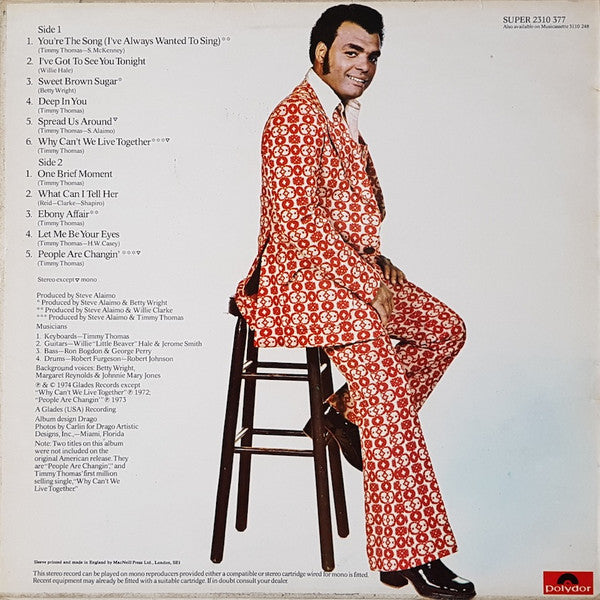 Timmy Thomas : You're The Song I've Always Wanted To Sing (LP, Album)