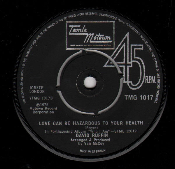 David Ruffin : Walk Away From Love (7", Single)