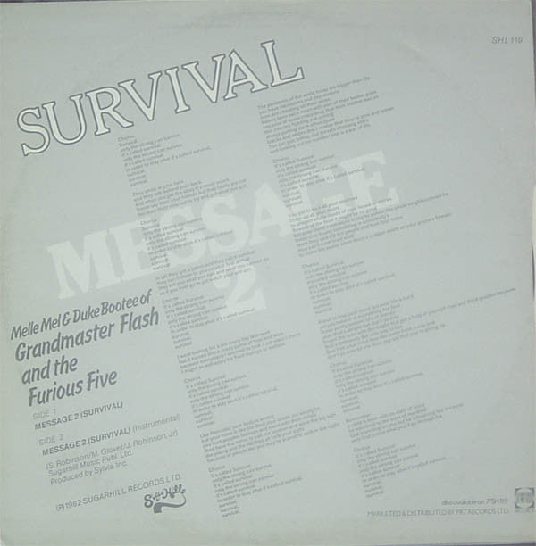 Melle Mel & Duke Bootee : Message 2 (Survival) (12")