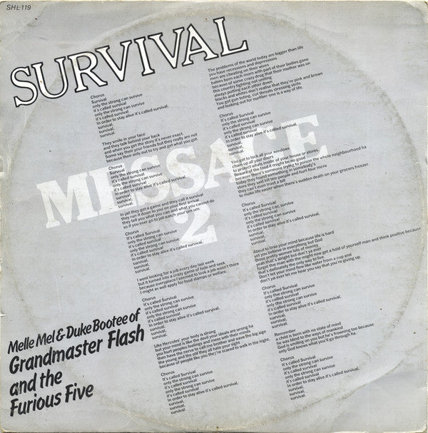 Melle Mel & Duke Bootee : Message 2 (Survival) (12")