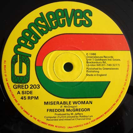 Freddie McGregor : Miserable Woman (12")