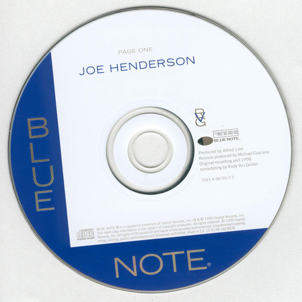 Joe Henderson : Page One (CD, Album, RE, RM)